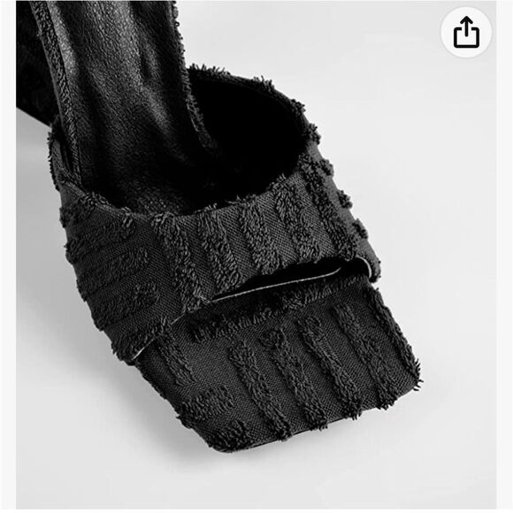 onlymaker Lace up Fashion Square Toe High Heeled Ankle Strap Chunky Mule Sandals - Picture 3 of 11